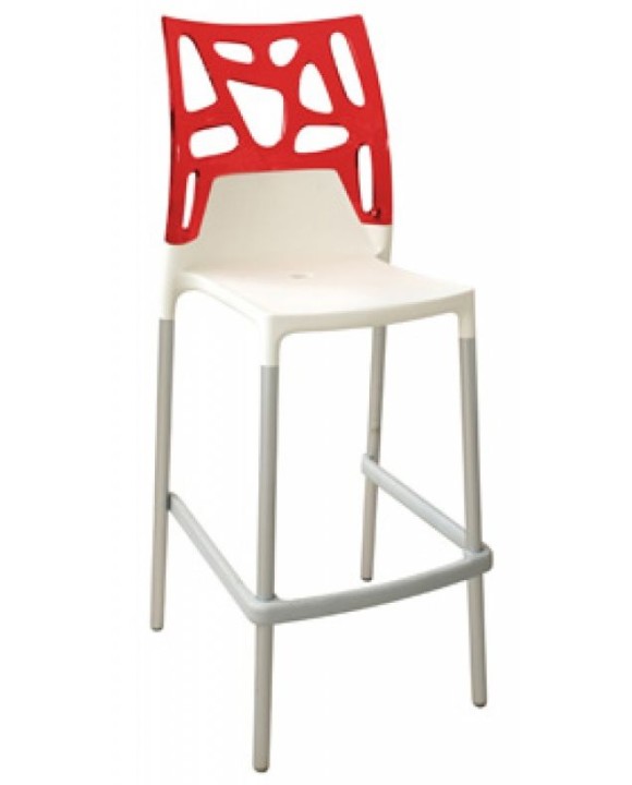 Барный стул EGO-Rok white-red